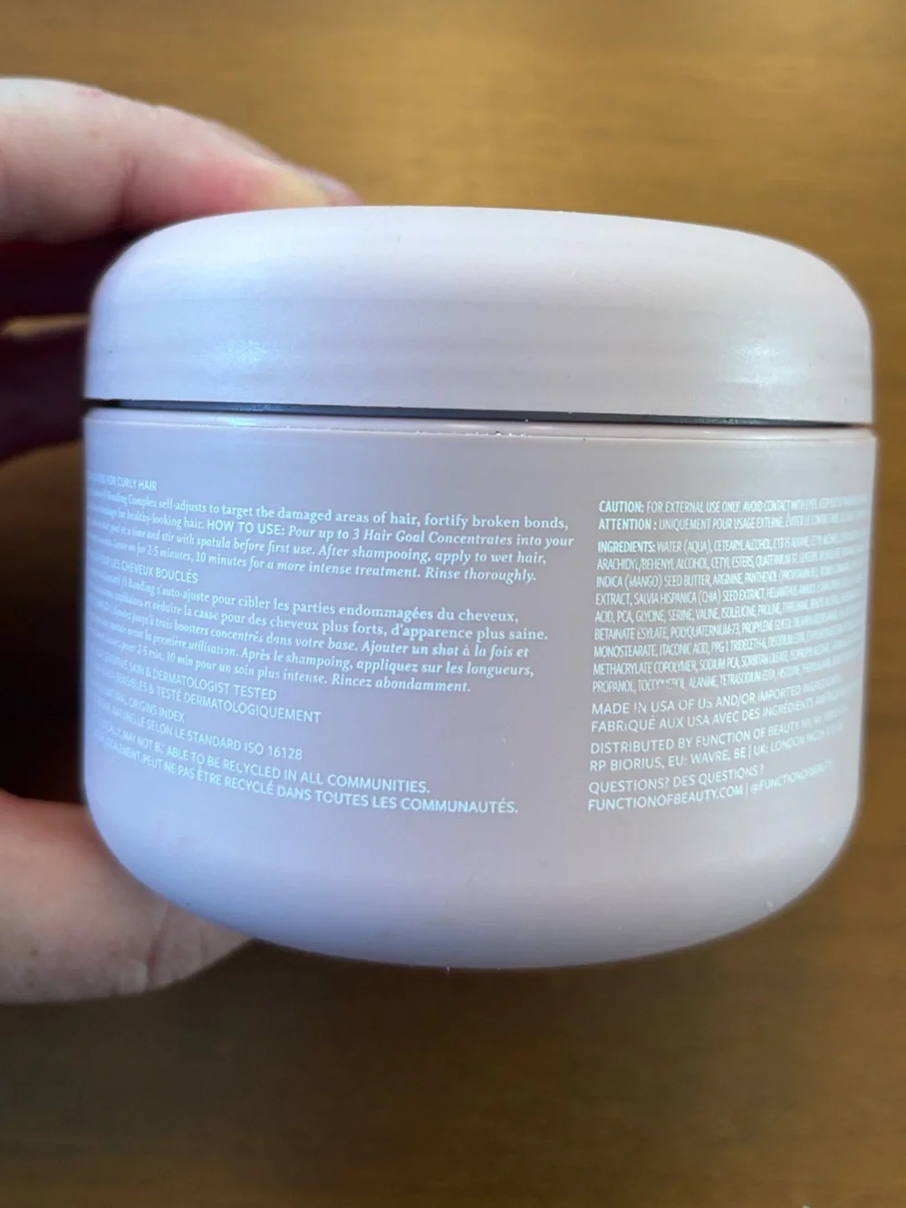 Function of Beauty Pro Curly Hair Recovery Conditioner Mask 7oz